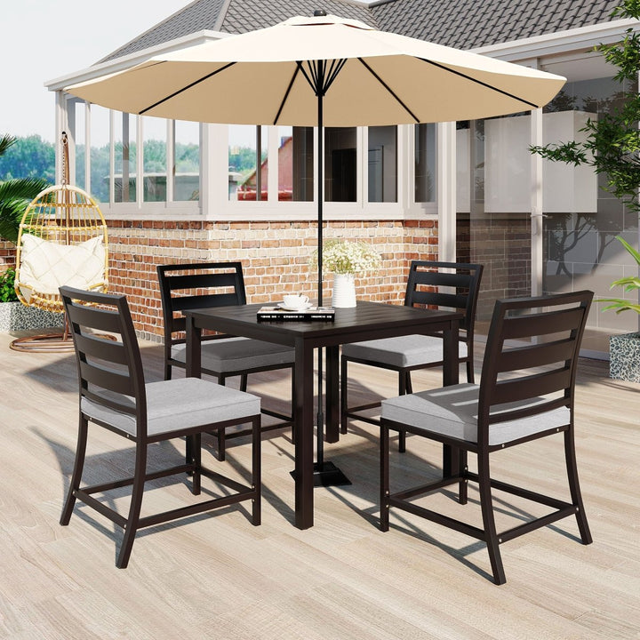 Ustyle Outdoor four-person dining table and chairs are suitable for courtyards, balconies, lawnsDTYStore