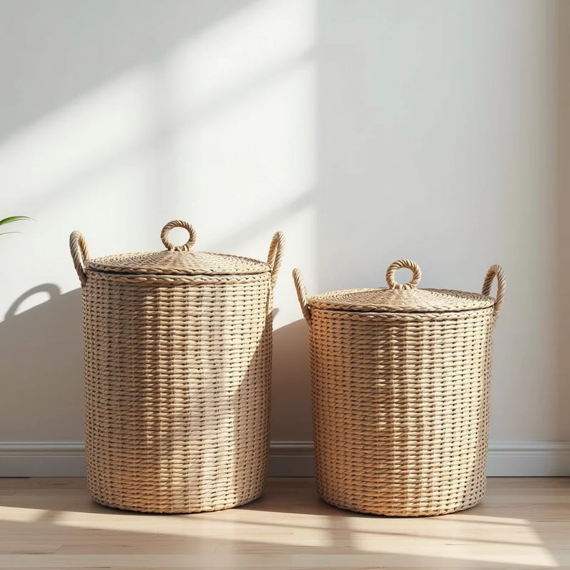 Woven Laundry Baskets With Lids: Durable Storage Solution