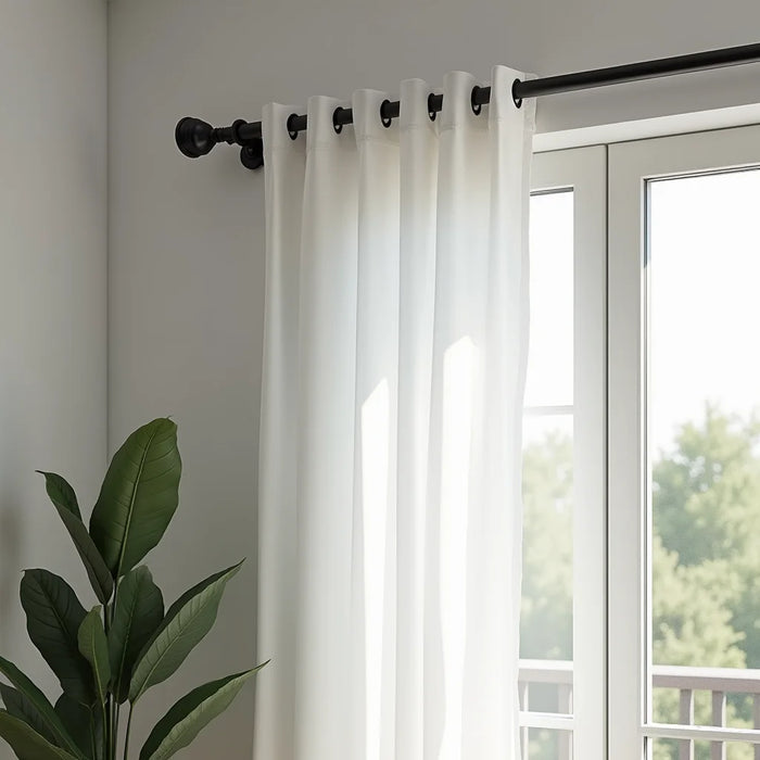 Black Curtain Rod Set - Black Curtain Rod Set Elevates Style with Durable Hardware