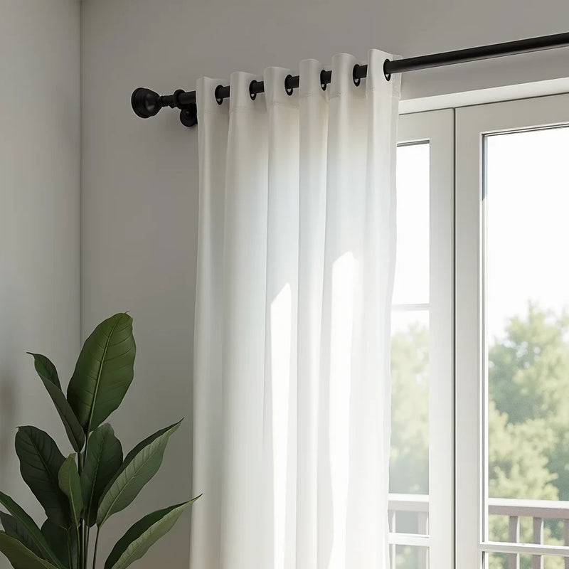 Black Curtain Rod Set Elevates Style with Durable Hardware