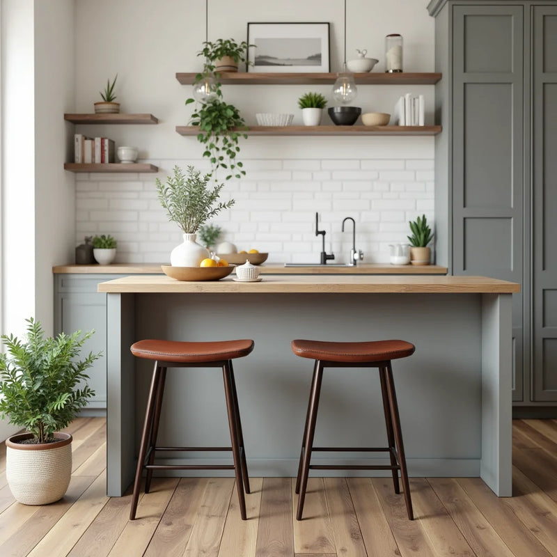 Leather Counter Stools Set of 2 that Upgrade Your Island