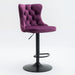 Swivel Velvet Barstools Adjusatble Seat Height from 25-33 Inch,17.7inch base, Modern Upholstered Bar Stools with Backs Comfortable Tufted for Home Pub and Kitchen Island,Purple,Set of 2,SW1812PP - DTYStore