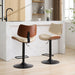 Walnut Bentwood Bar Stools Mid Century Modern Adjustable Counter Height Black Leather Upholstered 360°Swivel Bar Chairs for Kitchen Island/Dining Room/Cafe, 1 chair/1carton,Beige - DTYStore