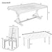 6-Piece Farmhouse Dining Table Set 72" Wood Rectangular Table with Upholstered Chairs and Bench