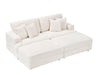 82 inches beige corduroy sofa, two storage feet +4 throw pillows, create a living room, office fashion new darling! - DTYStore