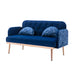 Modern Velvet Loveseat Sofa , Comfy Upholstered 2-Seater Sofa with Gold Metal Legs, Small Loveseat Accent Couch for Living Bedroom Leisure Areas (Navy Velvet) - DTYStore