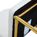 Luxury Simple Chair - Set of 6 White PU Material High Resilience Dining Chair with Metal Gold Leg.The Chair Back Has a Vertical Stripe Design With Smooth And Uniform Lines. - DTYStore