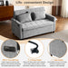 56.9" Loveseat Sofa Pull-out Sofa Bed Sleeper Sofa with a Reversible Backrest Cushion, Side Pockets, Two USB Ports and a Phone Holder for Living Room, Grey - DTYStore