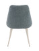 Laela Light Blue Boucle & Bone White Table Side Chair - DTYStore