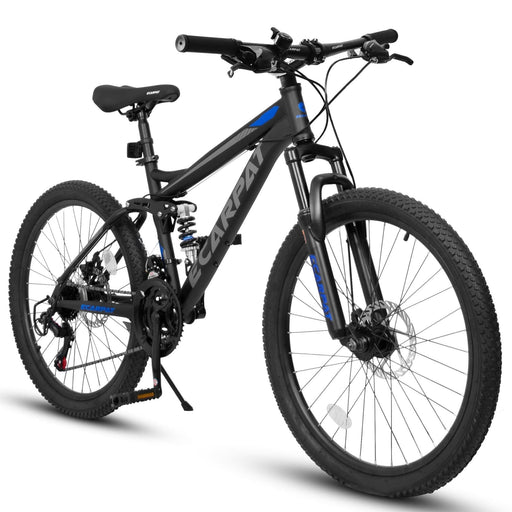 A2760  27.5 Inch Full Suspension Mountain Bike, Front and Rear Dual Shock Absorbers, Mechanical Disc Brakes, 21-Speed, Suitable for Men and Women, Ideal for Travel and Fitness Enthusiasts