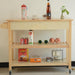 Kitchen Island & Kitchen Cart, Mobile Kitchen Island with Two Lockable Wheels, Rubber Wood Top, Simple Design & Natural Color Give More Imagination of Party Scene. - DTYStore