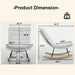 Lazy Rocking Chair,Comfortable Lounge Chair with Wide Backrest and Seat Wood Base, Upholstered Armless Rocker Chair for Living room, Balcony,Bedroom and Patio Porch. (WHITE) - DTYStore