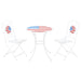3 Piece Patio Bistro Set, Folding Outdoor Furniture with USA Mosaic Table and Chairs, 
Portable Metal Frames for 4th of July, Balcony, Backyard, Poolside, Porch, American Flag - DTYStore