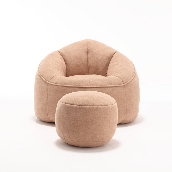Bedding Bean Bag Sofa Chair High Pressure Foam Bean Bag Chair Adult Material with Padded Foam Padding Compressed Bean Bag With Footrest - DTYStore