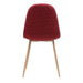 Mid-Century Dining Chair Fabric Upholstered Chair with Light Walnut Finished Metal Legs (Set of 2), Red - DTYStore