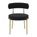 Woker Furniture Dining Chairs Set of 2 Round Upholstered Boucle Dining Room Chairs Mid-Century Modern Kitchen Chairs Curved Backrest Chairs for Dining Room Brushed Brass Metal Legs - DTYStore