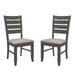Set of 2 Dining Chairs with Fabric Upholstered Seat, Dark Grey - DTYStore
