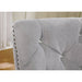 Set of 2 Flannelette Upholstered Dining Side Chair in Silver and Light Gray - DTYStore