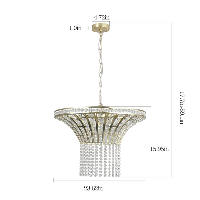 8-Light 23.6" Wide Crystal Waterfall Chandelier - DTYStore
