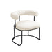 House Hold Boucle Dining Chairs Set of 2, Mid-Century Modern Curved Backrest Chair, Round Upholstered Kitchen Chairs (Beige Boucle) - DTYStore