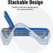 Patio Chaise Lounge Adjustable Aluminum Pool Lounge Chairs with Arm All Weather Pool Chairs for Outside,in-Pool,Lawn (Blue, 1 Lounge Chair+1 Plastic Table) - DTYStore