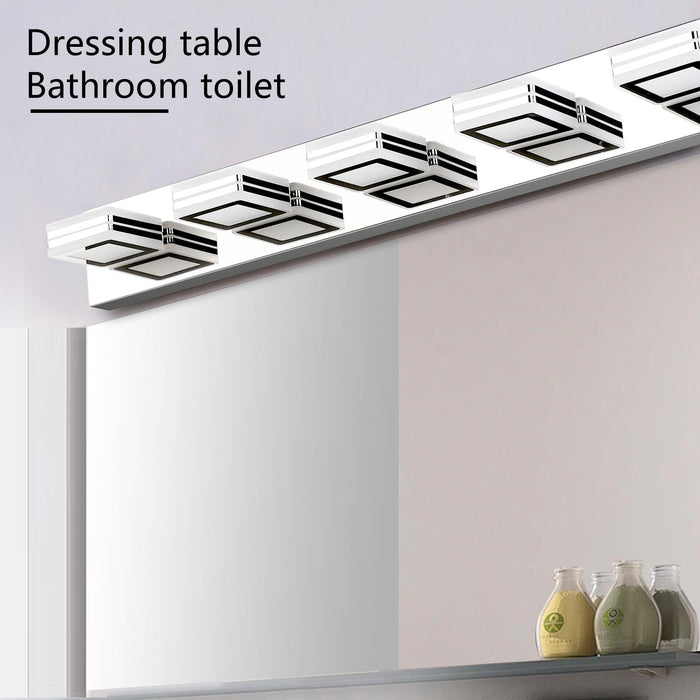 LED Modern Chrome Makeup Light, 5-Lights Acrylic Chrome Makeup Mirror Light - DTYStore