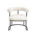 House Hold Boucle Dining Chairs Set of 2, Mid-Century Modern Curved Backrest Chair, Round Upholstered Kitchen Chairs (Beige Boucle) - DTYStore