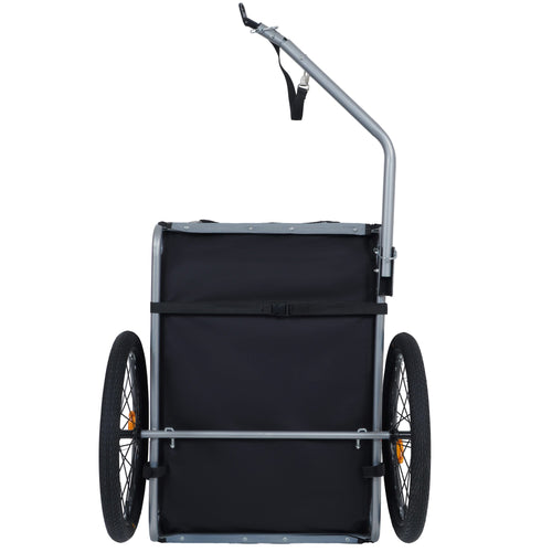 Large Folding Bike Trailer for Dogs – 66LB Capacity All-Terrain Pet Carrier, Durable Steel Frame for Cycling, Jogging, Camping & Outdoor Adventures, Black- Gray - Image 11