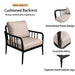 3-Piece Outdoor Porch Aluminum Patio Furniture with Modern Conversation/Chat Set, Sunbrella Cast Silver Cushions, and Round Side Table with White Carrara Marble-Look Sintered Stone Top - Ember Black - DTYStore