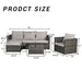3 Pieces Patio Furniture Set,Outdoor Woven Sectional L- Shaped Patio Furniture ,Wicker Conversation Set with single sofa, and Detachable Lounger &Coffee Table for Backyard Poolside - DTYStore
