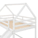 Twin Size Bunk House Bed with Slide and Ladder,White - DTYStore