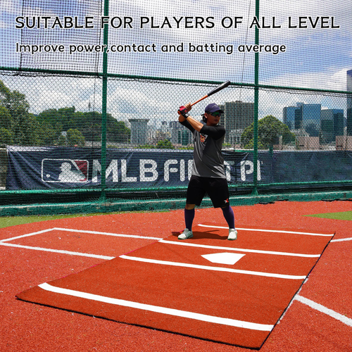 Premium Baseball Batting Mat: 10x3.8 ft Indoor/Outdoor Portable Baseball Softball Hitting Mat, Non-slip Rubber Bottom Batting Cage Mat with Home Plate for Batter, Pitcher and Catcher Training - Image 7