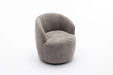 037-Chenille Fabric Swivel Accent Armchair Barrel Chair With Black Powder Coating Metal Ring,Gray Default -DTYStore