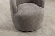 037-Chenille Fabric Swivel Accent Armchair Barrel Chair With Black Powder Coating Metal Ring,Gray Default -DTYStore