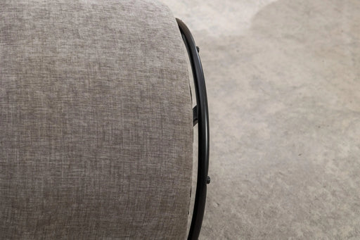 037-Chenille Fabric Swivel Accent Armchair Barrel Chair With Black Powder Coating Metal Ring,Gray Default -DTYStore