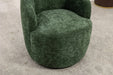 037-Chenille Fabric Swivel Accent Armchair Barrel Chair With Black Powder Coating Metal Ring,Green Default -DTYStore