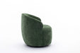 037-Chenille Fabric Swivel Accent Armchair Barrel Chair With Black Powder Coating Metal Ring,Green Default -DTYStore