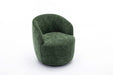 037-Chenille Fabric Swivel Accent Armchair Barrel Chair With Black Powder Coating Metal Ring,Green Default -DTYStore