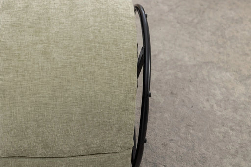 037-Chenille Fabric Swivel Accent Armchair Barrel Chair With Black Powder Coating Metal Ring,Light Green Default -DTYStore