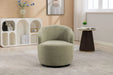 037-Chenille Fabric Swivel Accent Armchair Barrel Chair With Black Powder Coating Metal Ring,Light Green Default -DTYStore