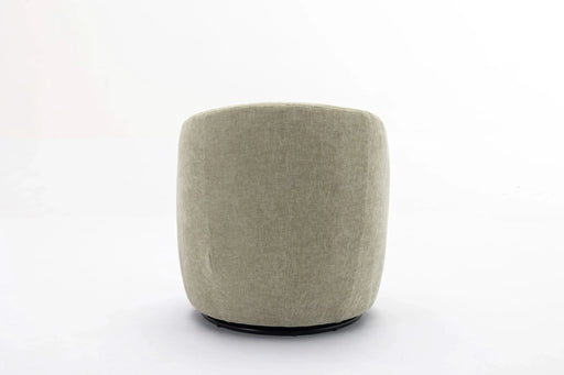 037-Chenille Fabric Swivel Accent Armchair Barrel Chair With Black Powder Coating Metal Ring,Light Green Default -DTYStore