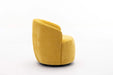 037-Chenille Fabric Swivel Accent Armchair Barrel Chair With Black Powder Coating Metal Ring,Yellow Default -DTYStore