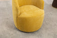037-Chenille Fabric Swivel Accent Armchair Barrel Chair With Black Powder Coating Metal Ring,Yellow Default -DTYStore