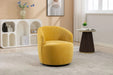 037-Chenille Fabric Swivel Accent Armchair Barrel Chair With Black Powder Coating Metal Ring,Yellow Default -DTYStore