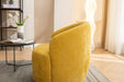 037-Chenille Fabric Swivel Accent Armchair Barrel Chair With Black Powder Coating Metal Ring,Yellow Default -DTYStore
