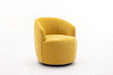 037-Chenille Fabric Swivel Accent Armchair Barrel Chair With Black Powder Coating Metal Ring,Yellow Default -DTYStore