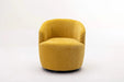 037-Chenille Fabric Swivel Accent Armchair Barrel Chair With Black Powder Coating Metal Ring,Yellow Default -DTYStore