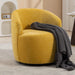 037-Chenille Fabric Swivel Accent Armchair Barrel Chair With Black Powder Coating Metal Ring,Yellow Default -DTYStore