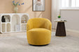 037-Chenille Fabric Swivel Accent Armchair Barrel Chair With Black Powder Coating Metal Ring,Yellow Default -DTYStore