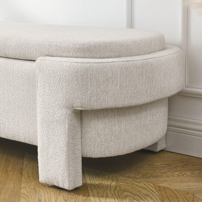 Linen Fabric Upholstered Bench with Large Storage Space for the Living Room, Entryway and Bedroom,Beige,( 51.5''x20.5''x17'' ) - DTYStore